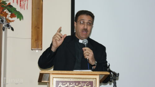 الكنيسة المعمدانية في عيلبون ترسم الاخ داود بيطار