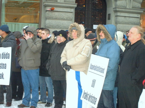مظاهرة احتجاجية امام البرلمان السويدي