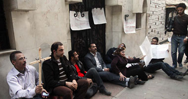 احتجاج الاقباط امام السفارة الليبية في القاهرة