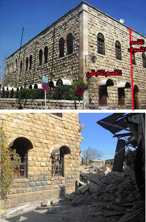 الكنيسة الانجيلية العربية بحلب بعد التفجير الارهابي