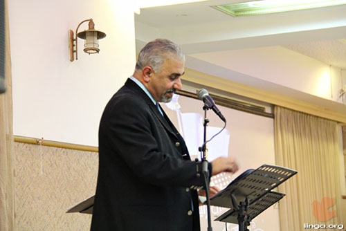 رئيس مجمع الكنائس الانجيلية نزار توما يلقى كلمة الاحتفال