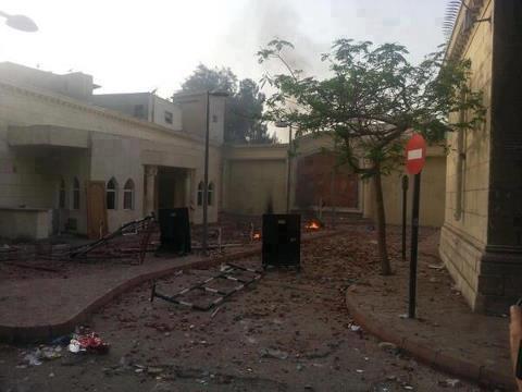 صورة الكاتدرائية بعد الاشتباكات اليوم