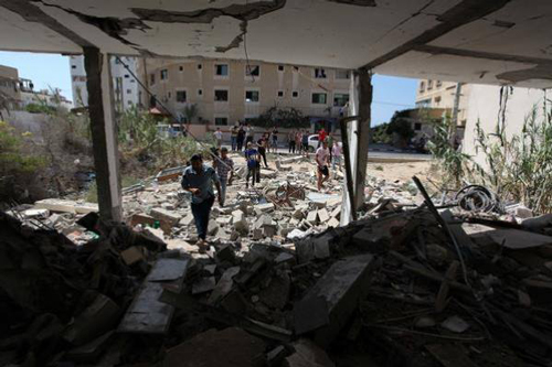 قصف بيت مسيحي في غزة