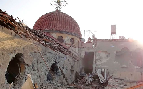 كنيسة مدمرة في حمص