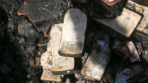 حرق كنيسة الطابغة من قبل متطرفين