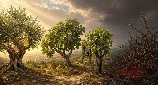 مَن يملك على حياتنا: الزيتونة أم التينة أم الكرمة أم العوسج؟