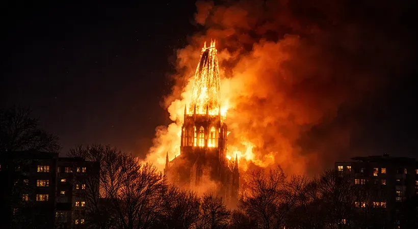 حريق يلتهم كنيسة «فونديلكيرك» التاريخية في أمستردام ليلة رأس السنة