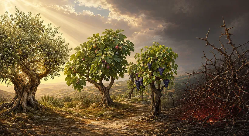 مَن يملك على حياتنا: الزيتونة أم التينة أم الكرمة أم العوسج؟